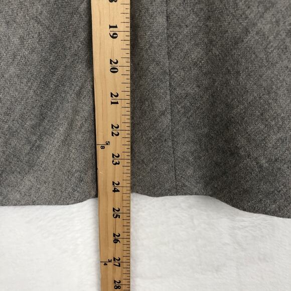 BROOKS‎ BROTHERS 100% Wool A-Line Midi Skirt Sz 10 Gray Lined Faux Belt Preppy - Picture 9 of 10